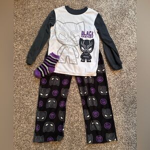 Disney Marvel Avengers Black Panther Pajama Set and Socks - Size 6/7